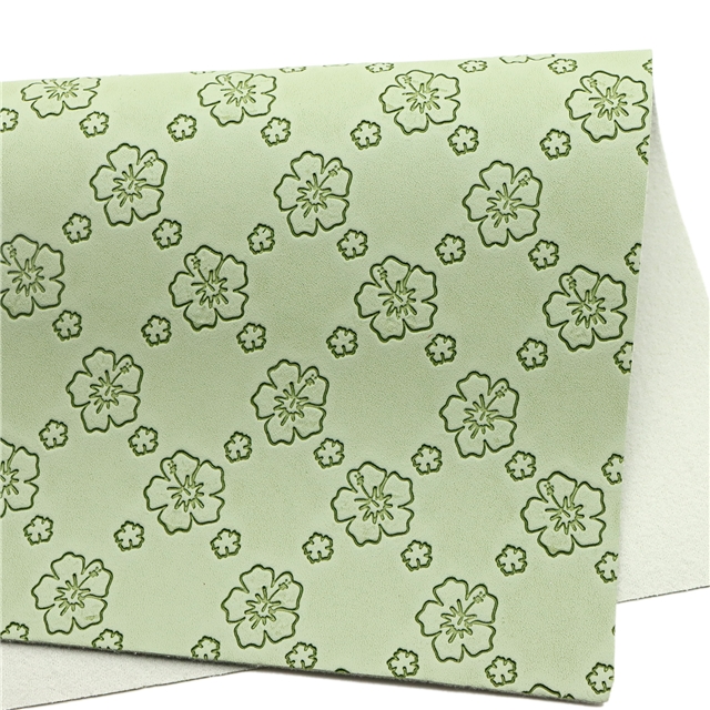 synthetic leather plain flowers indentation faux leather  20*33cm(7.9*13