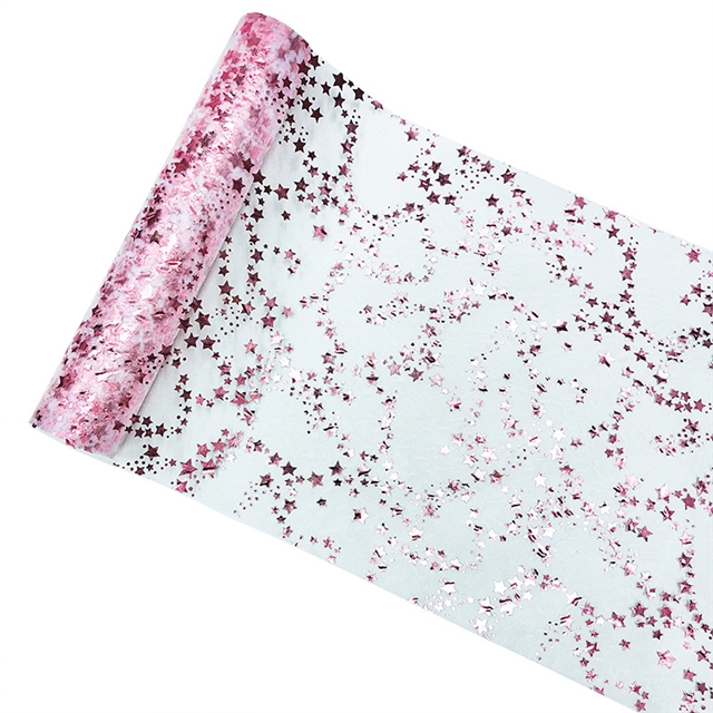 polyester fiber hot stamping star mesh roll