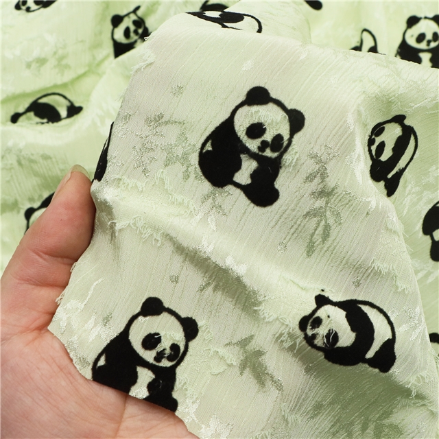 velvet panda crumpled leaf cutting chiffon fabric