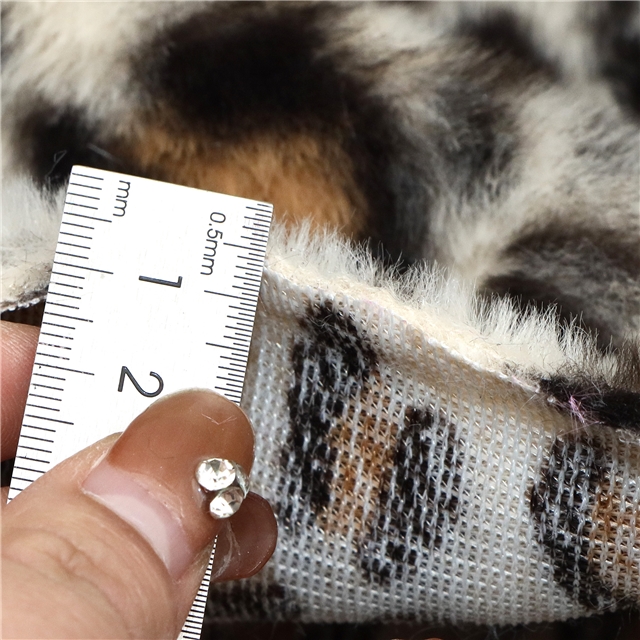 polyester fiber Rabbit fur leopard print velvet fabric