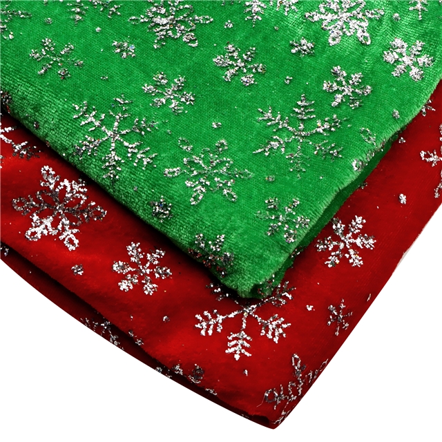 two way micro elasticity glitter snowflake faux linen