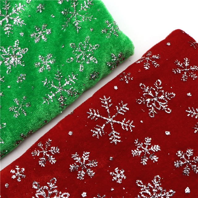 two way micro elasticity glitter snowflake faux linen