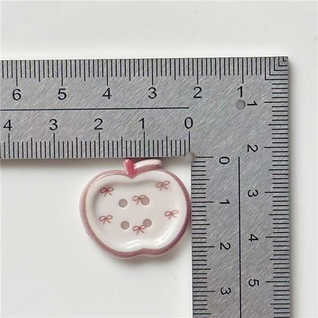 vintage milk coffee printed checkered apple button