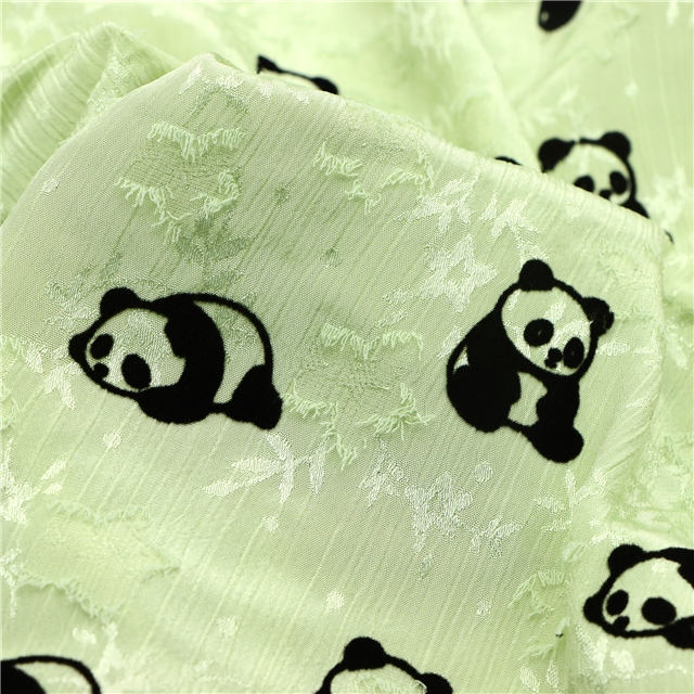 velvet panda crumpled leaf cutting chiffon fabric