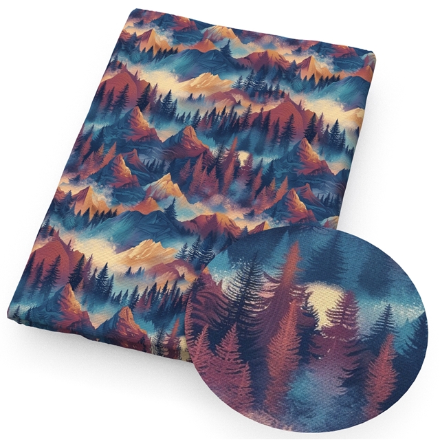polyester cotton mountain series polyester cotton fabric set (4 pcs/set)