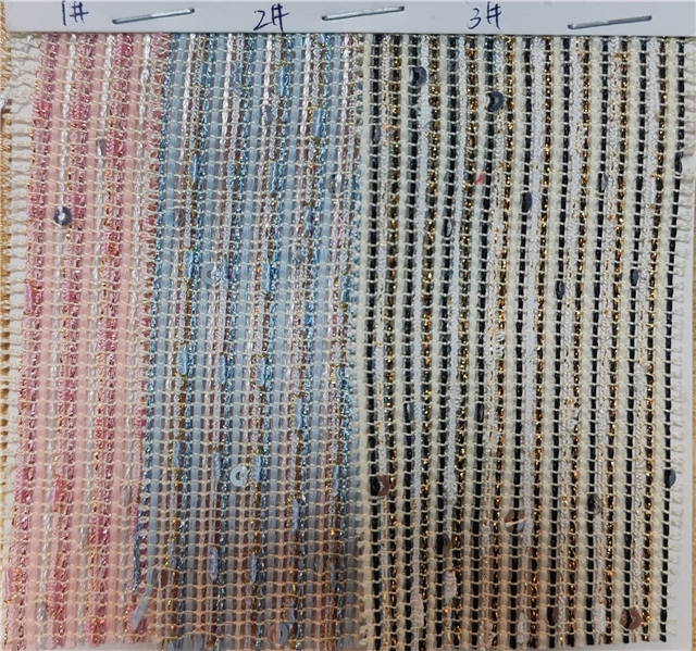 golden sequin coarse woven hollow out small fragrant fabric