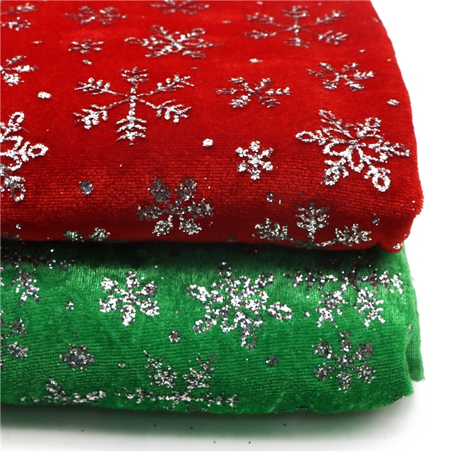 two way micro elasticity glitter snowflake faux linen