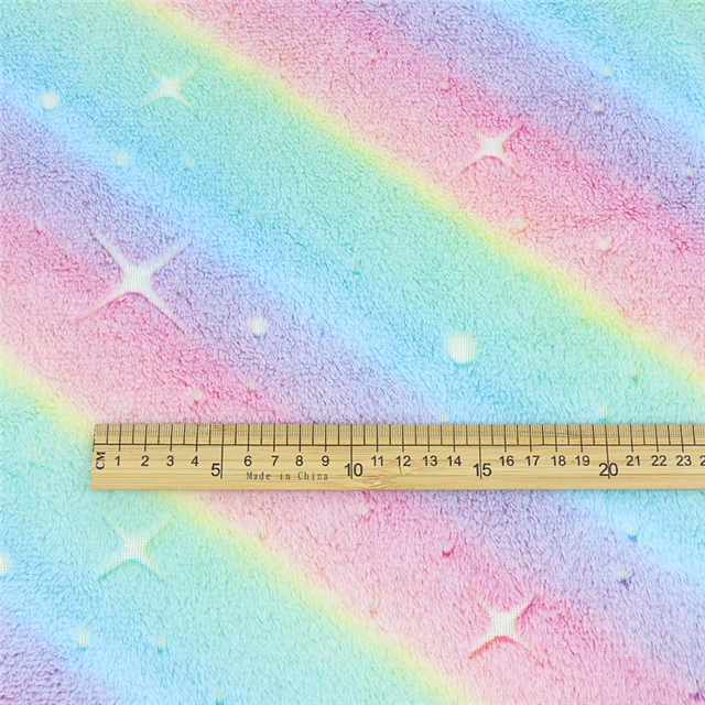 rainbow series printed glow in the dark velvet fabric