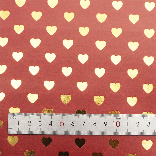 self printed gold foil faux leather fabric