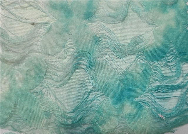 color tie dye hollow cut flower hairy whisker flower polyester fabric