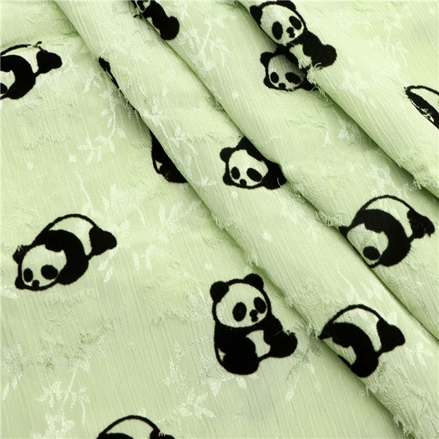 velvet panda crumpled leaf cutting chiffon fabric
