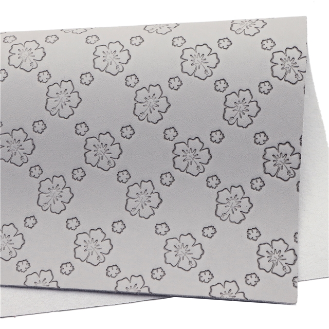 synthetic leather plain flowers indentation faux leather  20*33cm(7.9*13