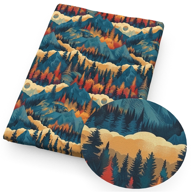 polyester cotton mountain series polyester cotton fabric set (4 pcs/set)