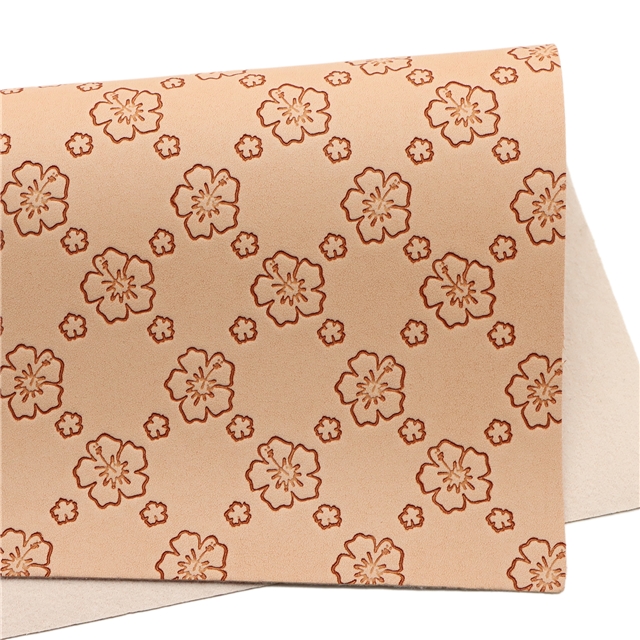 synthetic leather plain flowers indentation faux leather  20*33cm(7.9*13