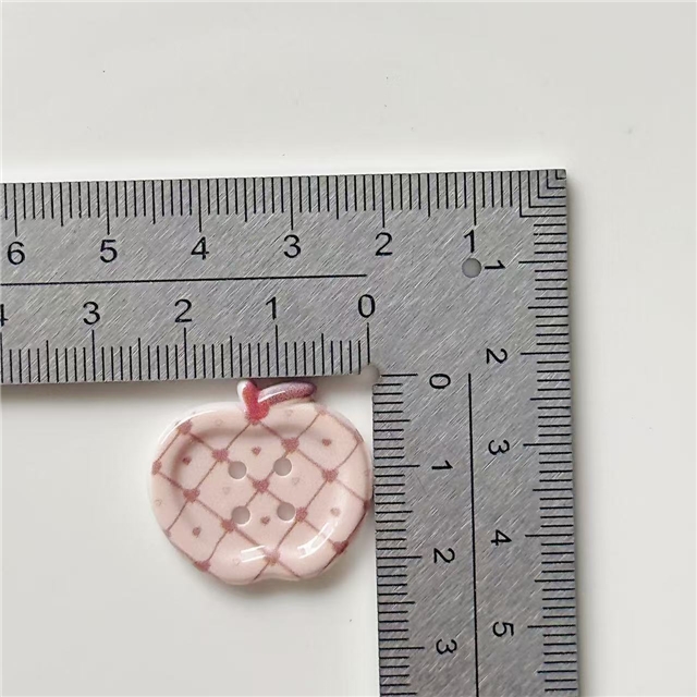 vintage milk coffee printed checkered apple button