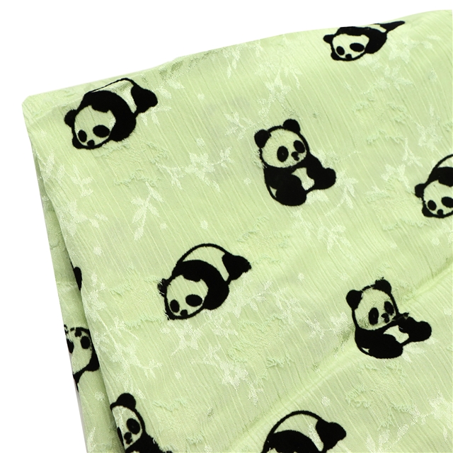 velvet panda crumpled leaf cutting chiffon fabric