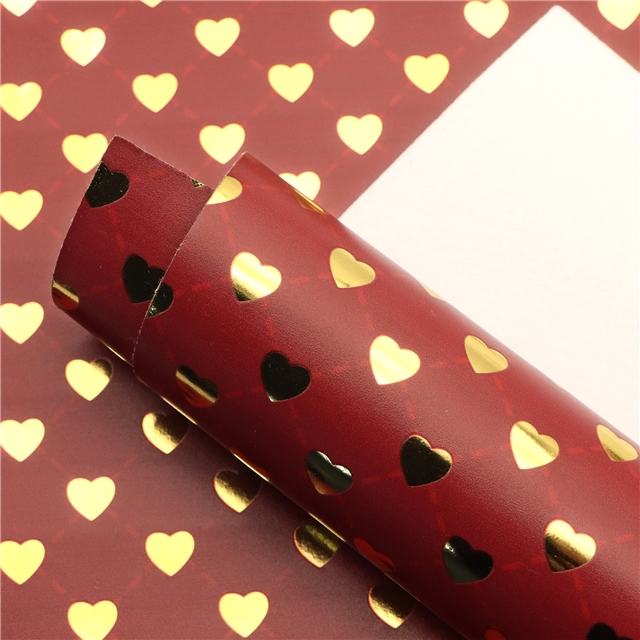 self printed gold foil faux leather fabric