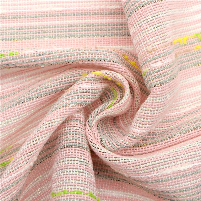 polyester colorful scallions stripe woolen woven small fragrant fabric