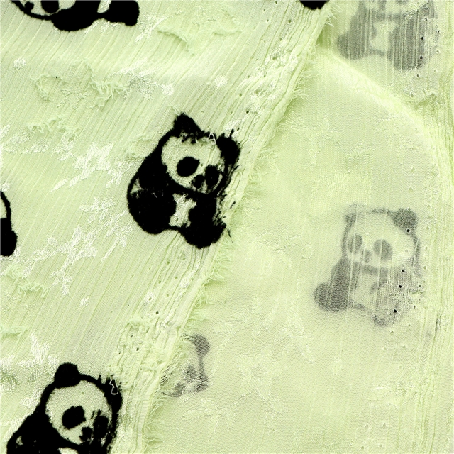 velvet panda crumpled leaf cutting chiffon fabric