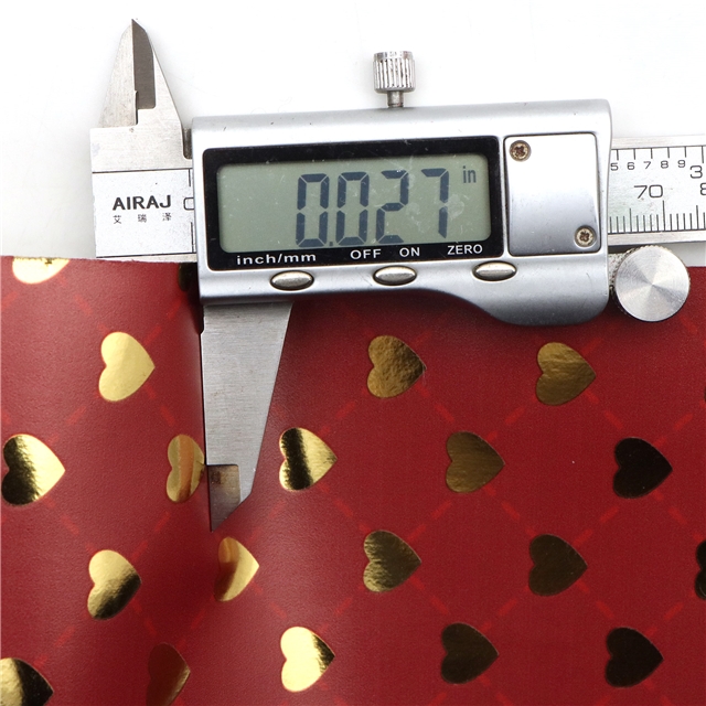 self printed gold foil faux leather fabric