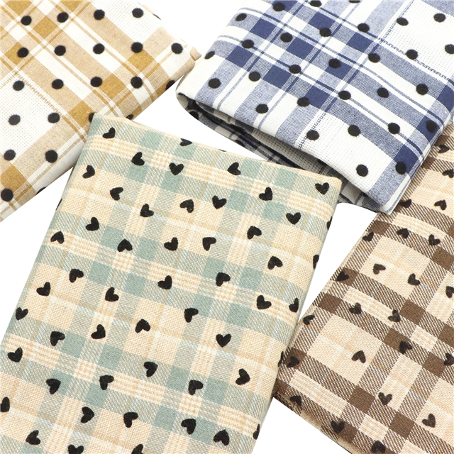velvet flowerheart dots plaid fabric