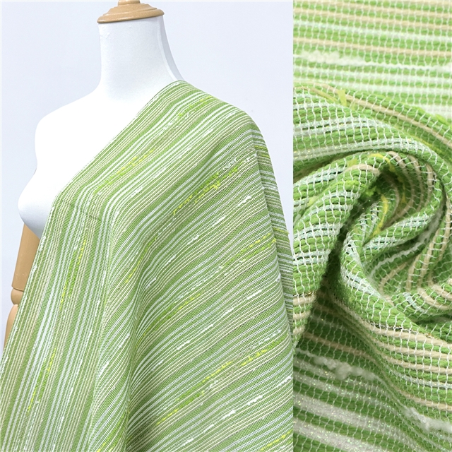 polyester colorful scallions stripe woolen woven small fragrant fabric