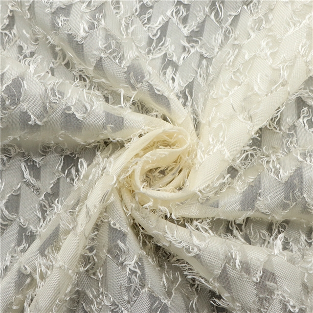 plain tassel cut chiffon fabric