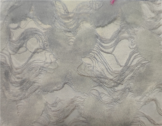 color tie dye hollow cut flower hairy whisker flower polyester fabric