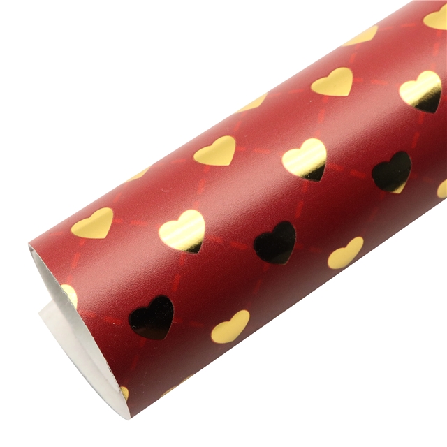 self printed gold foil faux leather fabric