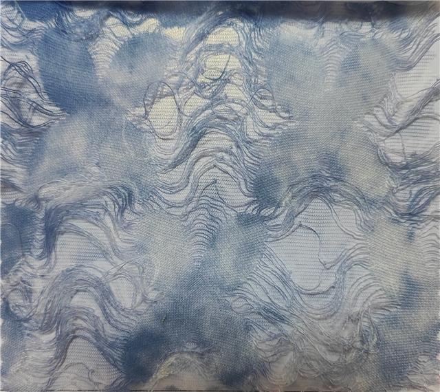 color tie dye hollow cut flower hairy whisker flower polyester fabric