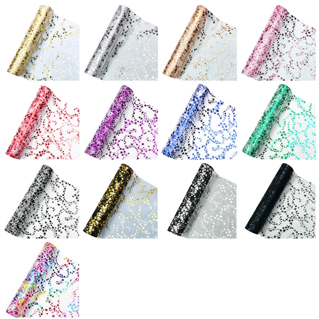 polyester fiber hot stamping star mesh roll