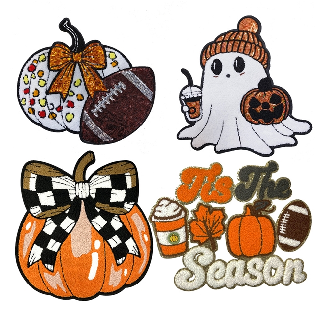 back with glue halloween towel embroidery patch (back with glue)