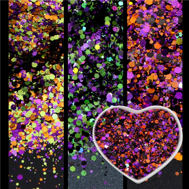 halloween mixed rainbow glitter (10g/box)