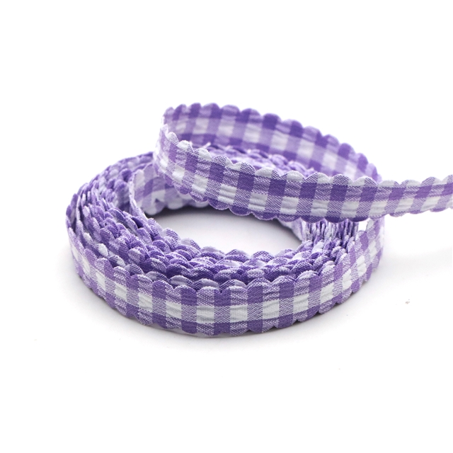 plain checkered woven tape tooth edge purple,1cm(0.4