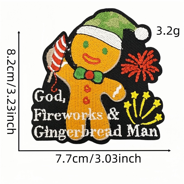 santa claus embroidery fabric sticker, ironing adhesive backing