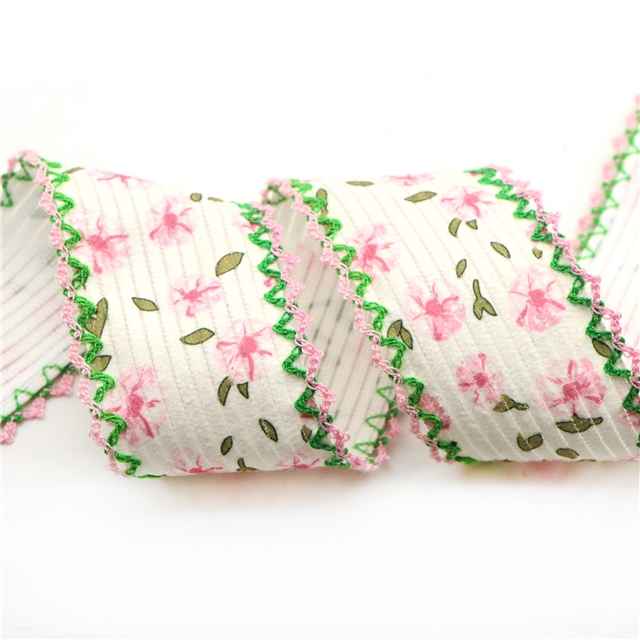 flower corduroy double layer two-color hook ribbon