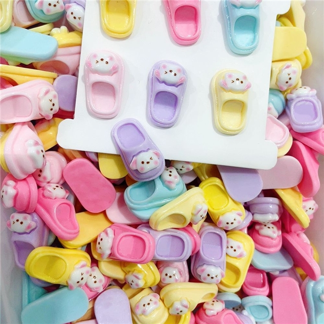 resin Cute puppy slippers 3D resin accessories (color random)