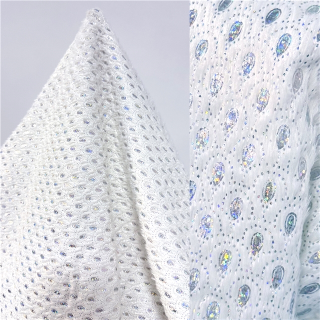colorful laser hot silver droplet fish scale pattern PV velvet fabric
