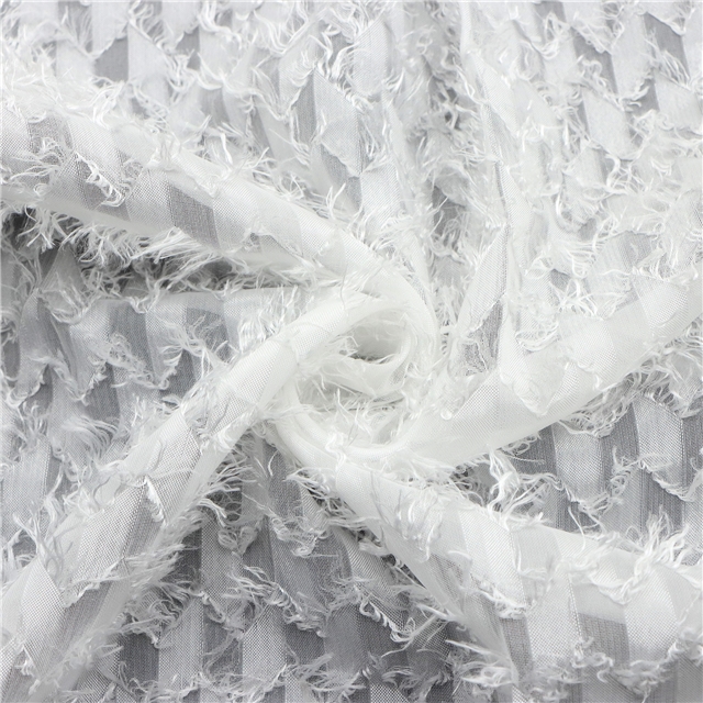 plain tassel cut chiffon fabric