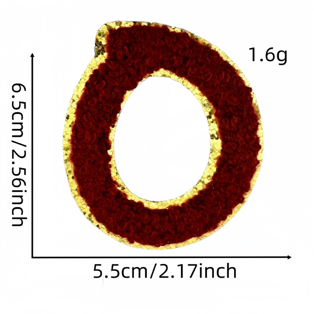 back with glue golden edge heart letters towel embroidery patch (back with glue)