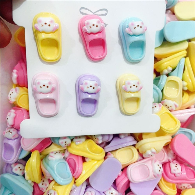 resin Cute puppy slippers 3D resin accessories (color random)