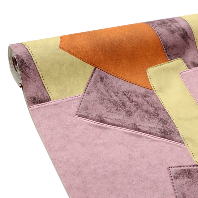 synthetic leather retro splicing PVC synthetic leather 30*135cm(11.8*53.1