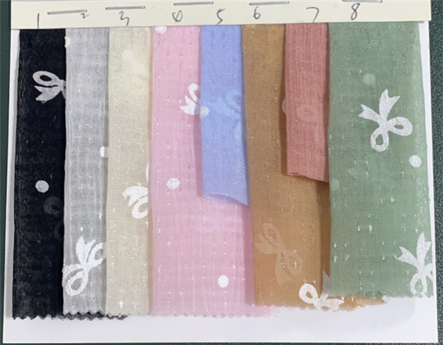 offset dot bowknot organza fabric