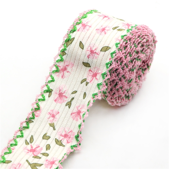 flower corduroy double layer two-color hook ribbon