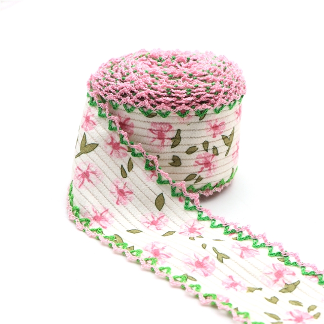 flower corduroy double layer two-color hook ribbon