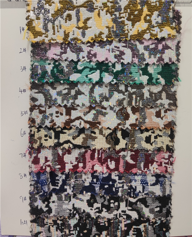 iridescent gold and silver silk geometric color woven jacquard fabric