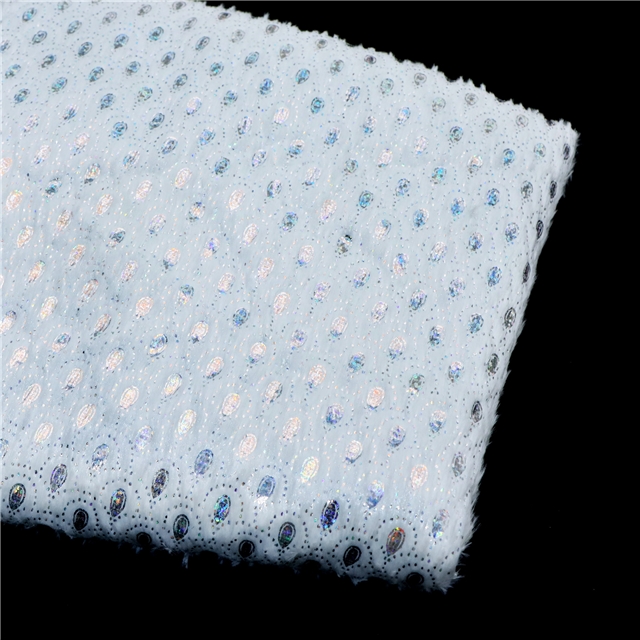 colorful laser hot silver droplet fish scale pattern PV velvet fabric