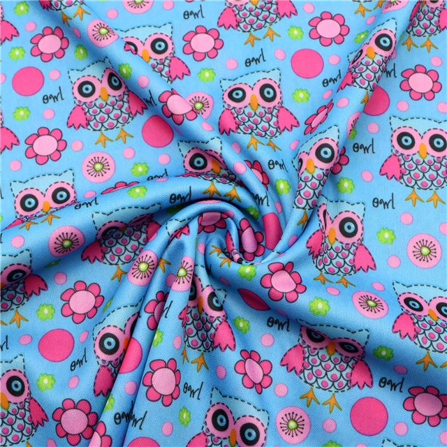 2 ways flower owl knit fabric