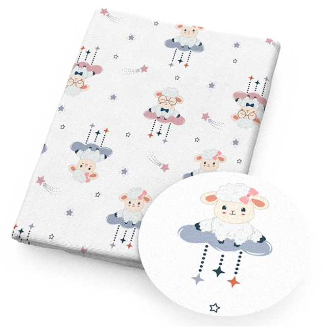 polyester cotton cute sheep series polyester cotton fabric set (12 pcs/set) polyester cotton fabric,20*20cm(7.9*7.9