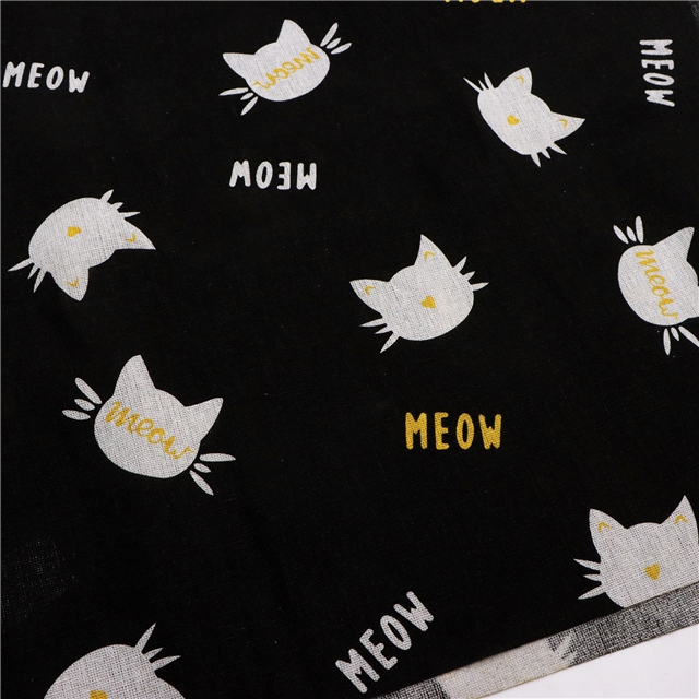 cat series cotton and linen fabric printing 1#,50*150cm(19.7*59.1